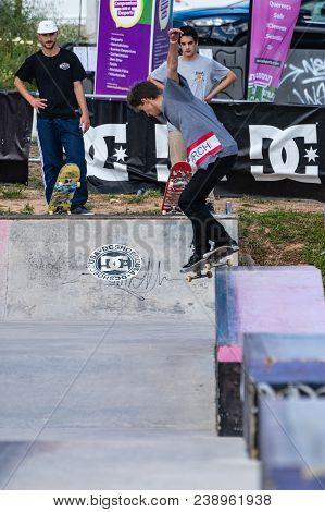 LOULE, PORTUGAL - APRIL 29, 2018: Tiago Pinto during the 1st Stage DC Skate Challenge by Moche.