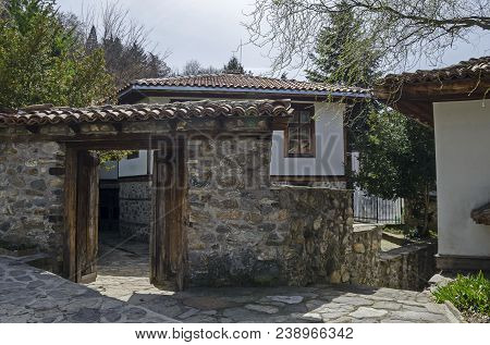 Blagoevgrad, Bulgaria - March 17, 2018: View Toward Main Entrance In Yard Of Antique House, Resident