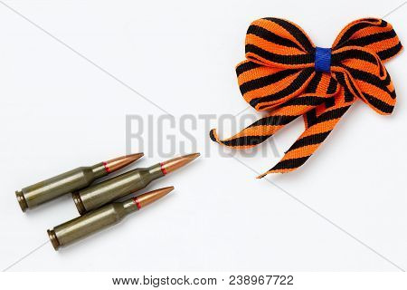 Bant St. George Ribbons And Cartridges Isolated On White Background As A Symbol.
