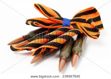 Bant St. George Ribbons And Cartridges Isolated On White Background As A Symbol.