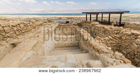 Qumran National Park, Where The Dead Sea Scrolls Were Found And There Was A Settlement Essenes In Ju