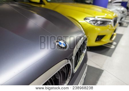 Berlin / Germany - April 29, 2018: Bmw F90 M5 Stands In A German Parking Lot. The F90 M5, Based On T