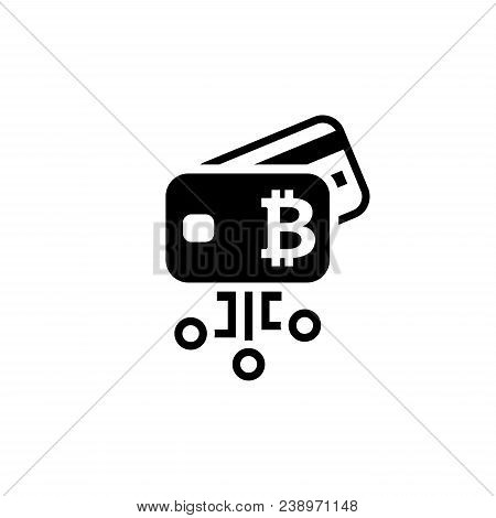 Bitcoin Debit Card Icon. Modern Financial Technology Sign. Digital Graphic Symbol. Bank Debit Cards 