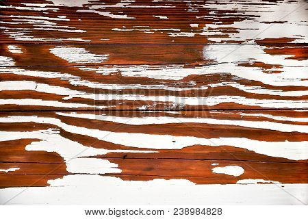 Old Untidy Wooden Background With White Stripes From Old Paint
