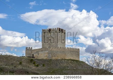 Castle Of Tiedra Village In The Province Of Valladolid Spain On A Sunny Winter Day