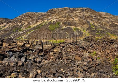 Rugged Terrain Along The Pali Cliffs At Halape Beach, An Infamous Location Along The Puna Coast Trai