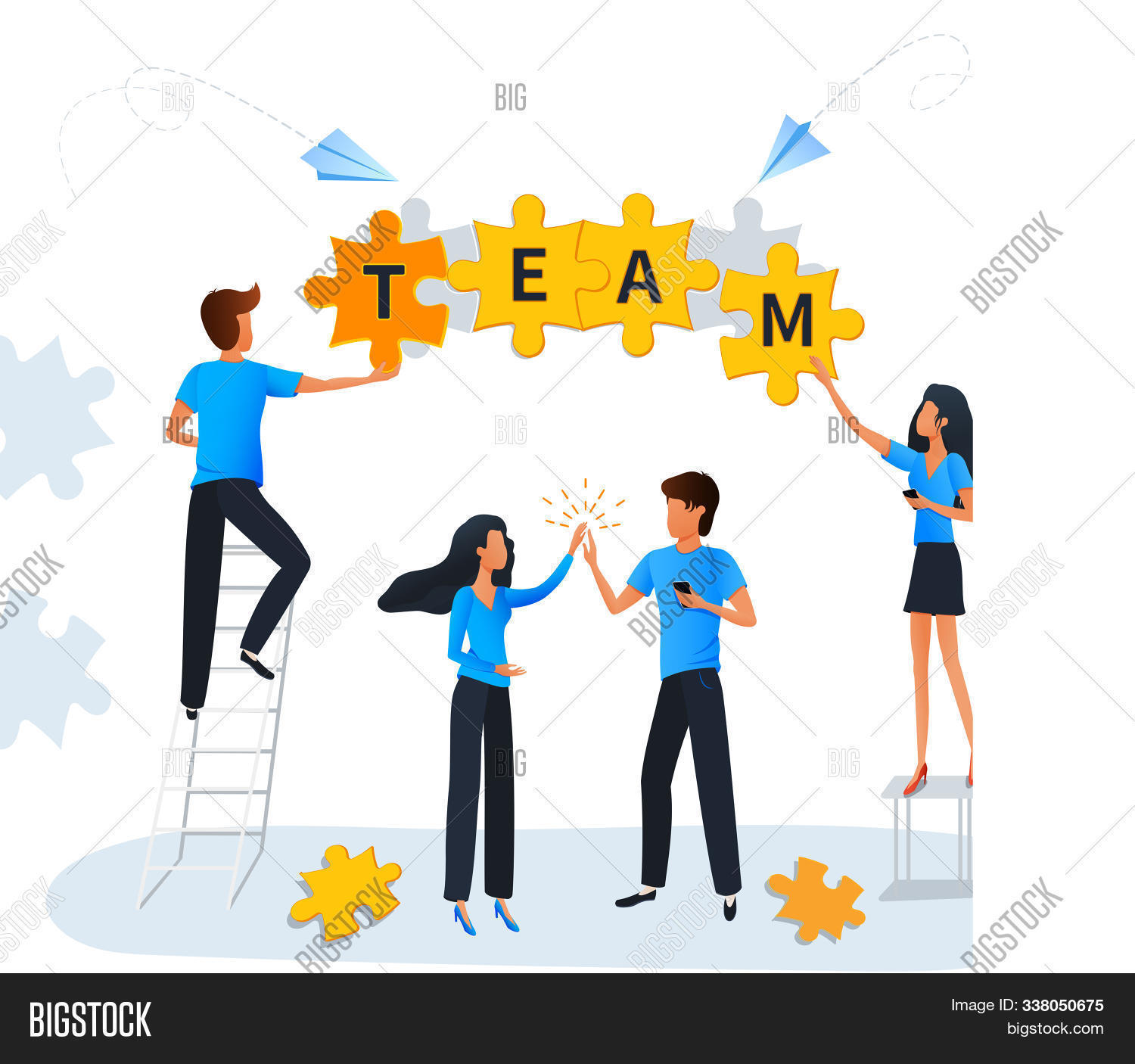 Teamwork Partnership Vector Photo Free Trial Bigstock