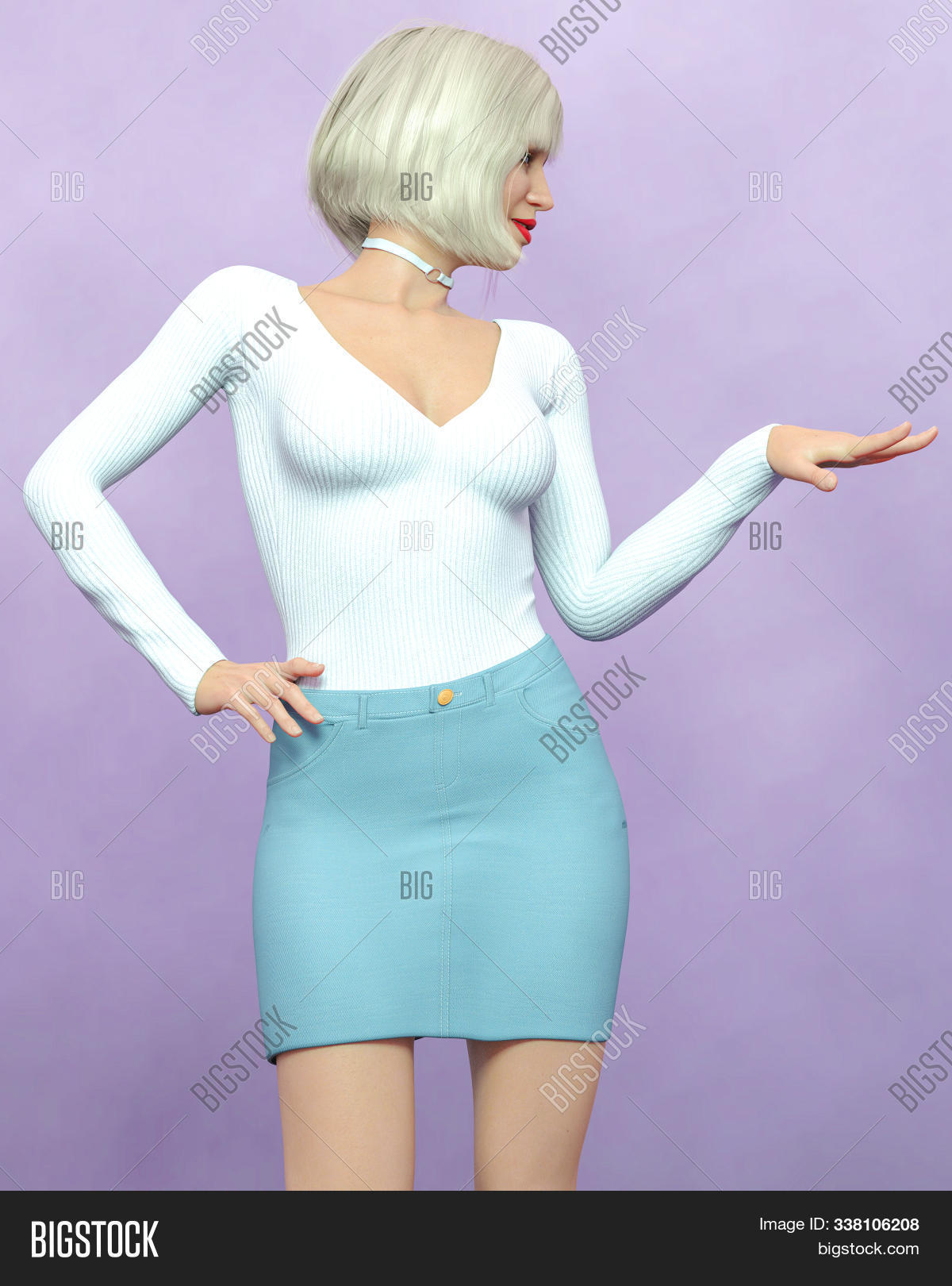 bright green denim skirt