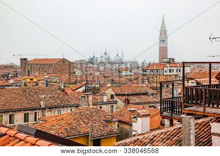 Top View Of Venice From Roof Of Fondaco Dei Tedeschi