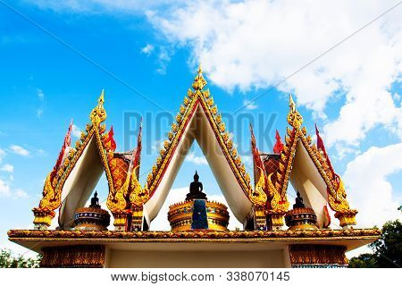 Beautiful Wat Thai Golden Temple, Photharam Ratchaburi Thailand