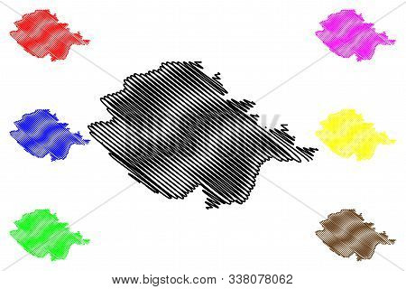 Naryn Region (kyrgyz Republic, Kirghizia, Regions Of Kyrgyzstan) Map Vector Illustration, Scribble S