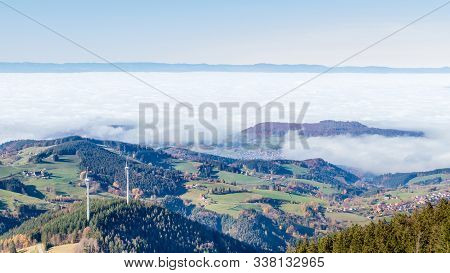Panoramic Landscape From Schauinsland Mountain In The German Black Forest Region (schwarzwald), Bade