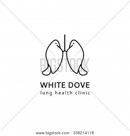 Treatment Of Lung Diseases. Logo Of The Medical Clinic Of Lung Health. Breathing Organ Logo