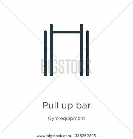 Pull Up Bar Icon. Thin Linear Pull Up Bar Outline Icon Isolated On White Background From Gym Equipme