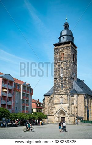 Gotha, Germany - June 01, 2019: Margarethenkirche At The Neumarkt In Gotha In Thuringia
