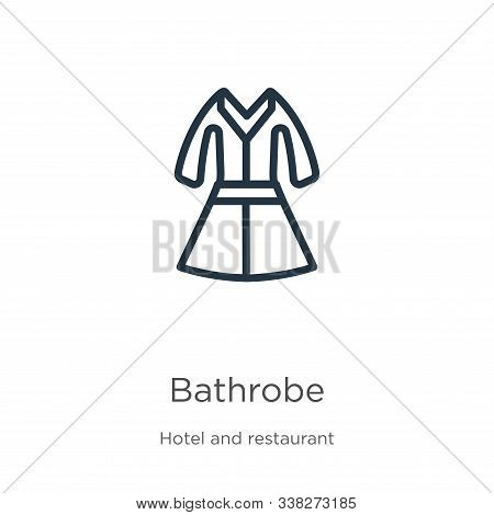 Bathrobe Icon. Thin Linear Bathrobe Outline Icon Isolated On White Background From Hotel Collection.