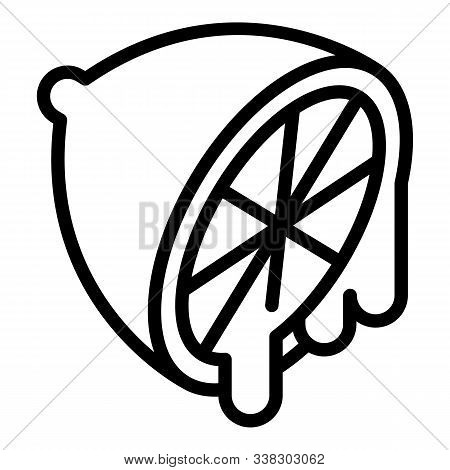 Half A Lemon Icon. Outline Half A Lemon Vector Icon For Web Design Isolated On White Background