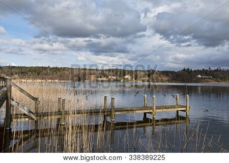 Small Landing Stage At A Lake Near Silkeborg, Denmark