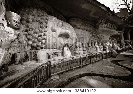 Dazu Rock Carvings as the World Heritage Site located in suburb Chongqing, China