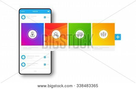 Ranking Star, Copyrighter And Time Management Line Icons Set. Interface Carousel. Safe Energy Sign. 