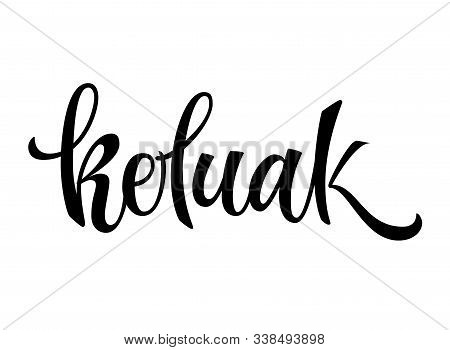 Hand Drawn Spice Label - Keluak. Vector Lettering Design Element. Isolated Calligraphy Script Style 