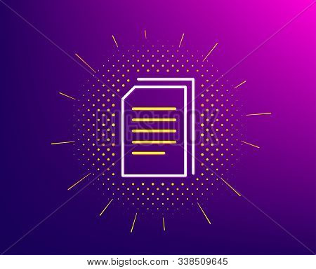 Copy Documents Line Icon. Halftone Pattern. Copying Files Sign. Paper Page Concept Symbol. Gradient 