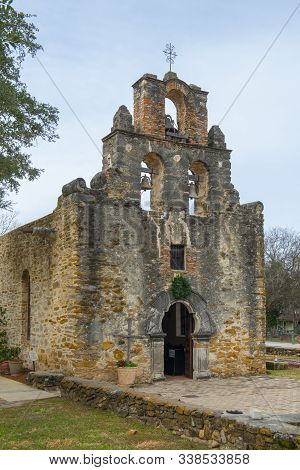 Mission San Francisco De La Espada In San Antonio, Texas, Usa. The Mission Is A Part Of The San Anto