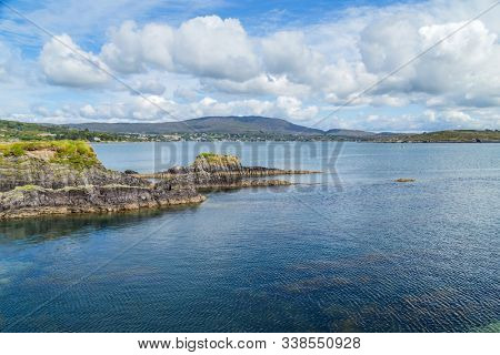 West Cork coast, view from the Copper Point Lighthouse, Long Island, County Cork. West Cork, Ireland