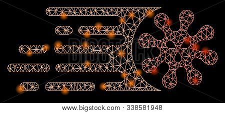 Glowing Mesh Gone Viral With Glow Effect. Abstract Illuminated Model Of Gone Viral Icon. Shiny Wire 