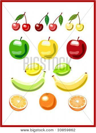 Ensemble de fruits vector