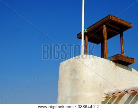 Lifeguard Station At A Beach Near The French Town Saintes-maries-de-la-mer In The Camargue Region In