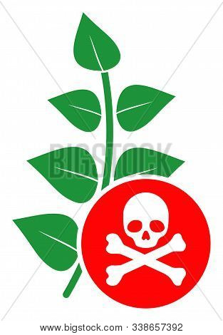 Herbicide Toxin Raster Icon. Flat Herbicide Toxin Symbol Is Isolated On A White Background.