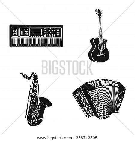 Vector Design Of Music And Tune Sign. Set Of Music And Tool Vector Icon For Stock.