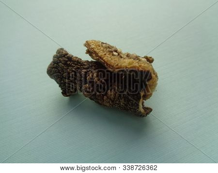 Isolated Achatina Fulica Chips (keripik Bekicot). Indonesian Exotic Snack With Taste Bitter, Dry And