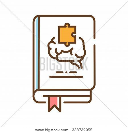 Psychology Book Color Line Icon. The Scientific Study Of The Mind And Behavior. Pictogram For Web Pa