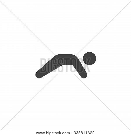 Push Ups Exercise Vector Icon. Filled Flat Sign For Mobile Concept And Web Design. Sport Exercise Gl
