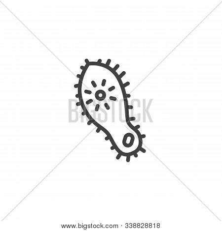 Bacterial Microorganism Line Icon. Bacteria Virus Linear Style Sign For Mobile Concept And Web Desig