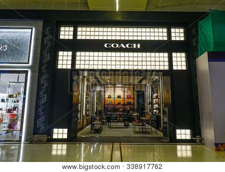 New Delhi, India - Oct 3, 2017. People Walking And Shopping In Shop Inside Of Indira Gandhi Internat