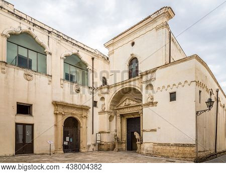 Nardo,italy - September 4,2021 - View A The Church Of Madonna Del Carmine In The Streets Of Nardo. N
