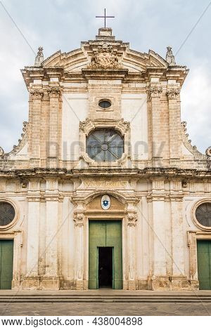 View At The Fascade Of Cathedral Of Santa Maria Assunta In The Streets Of Nardo In Italy