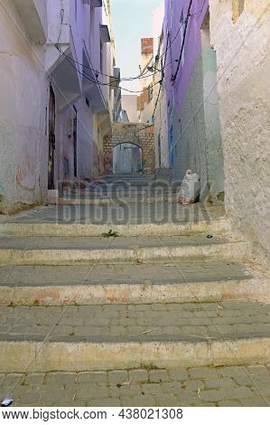 Old street in Moulay Idriss Morocco Africa