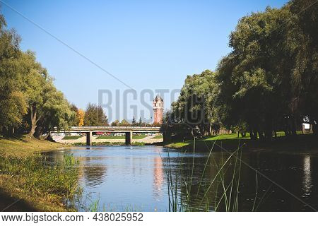 View Of The Calm Current And The Banks Of The Polist River, The Cathedral Bridge And The Old Water T