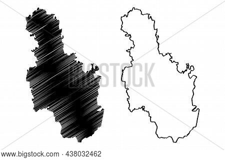 Ramanagara District (karnataka State, Republic Of India, Bangalore Division) Map Vector Illustration