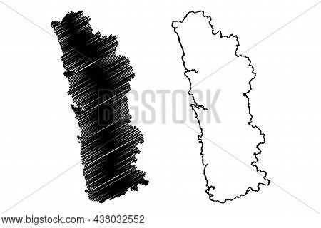 Ratnagiri District (maharashtra State, Konkan Division, Republic Of India) Map Vector Illustration, 
