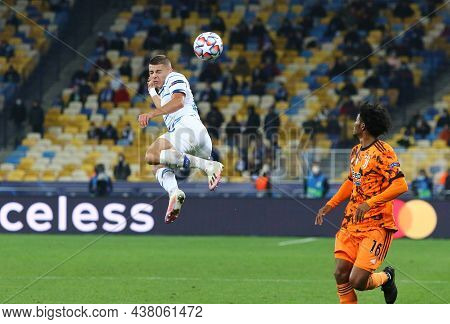 Kyiv, Ukraine - October 20, 2020: Vitaliy Mykolenko Of Dynamo Kyiv (l) In Action During The Uefa Cha