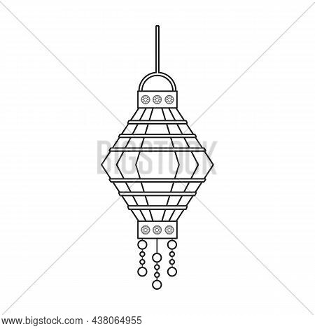 Lantern Of Chinese Outline Vector Icon.outline Vector Illustration Red Lamp. Isolated Illustration O