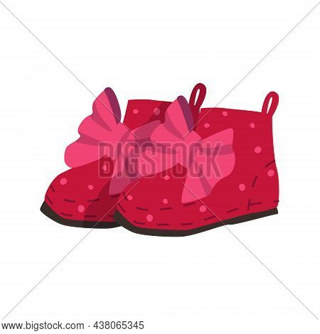 Vector Flat Illustration With An Element Of Children S Clothing. A Pair Of Warm, Autumn, Spring Chil