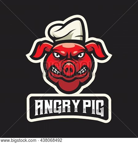 Pig Mascot Logo Design Vector With Modern Illustration Concept Style For Badge, Emblem And T Shirt P
