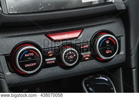 Novosibirsk, Russia - September 25, 2021: Subaru Xv   , Conditioner And Air Flow Control In A Modern