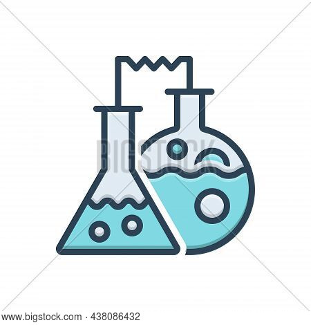 Color Illustration Icon For Chemistry Patholology Laboratory Pharmaceutical Research Experiment Test